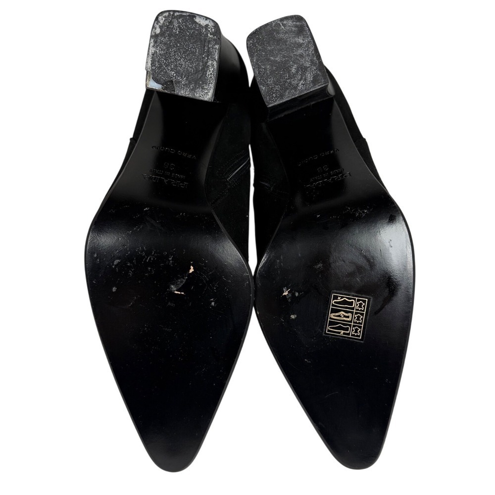PRADA Black Suede Booties, Size 8 - Picture 9 of 15